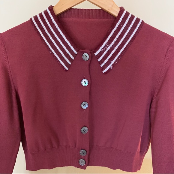 Marc Jacobs sequin collar crop cardigan - Picture 1 of 8